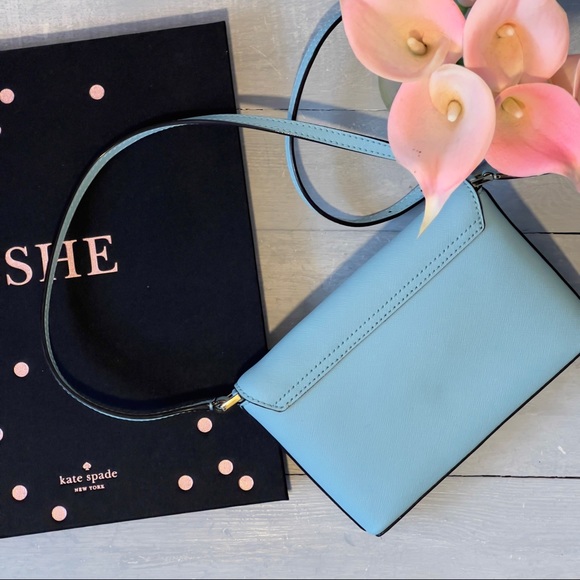 Kate Spade New York Newbury Lane Sally Crossbody Blue Hydrangea - Picture 11 of 14
